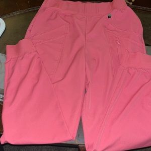 Cuddl Duds-ClimateRight Womens coral pink jogger style scrub pants size small